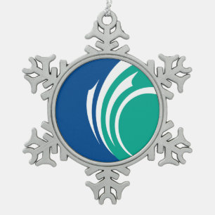 Tin Sneeuwvlok Ornament met Ottawa Vlag