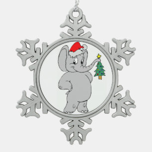 Tin Sneeuwvlok Ornament/Sinterklaas Olifant Ornament