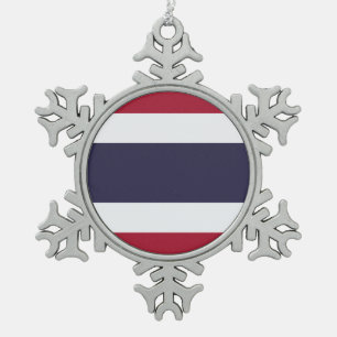 Tin Sneeuwvlokker Ornament met de Vlag van Thailan