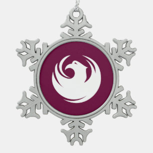 Tin Sneeuwvlokkerhangertje met Phoenix Stadsvlag Sneeuwvlok Ornament