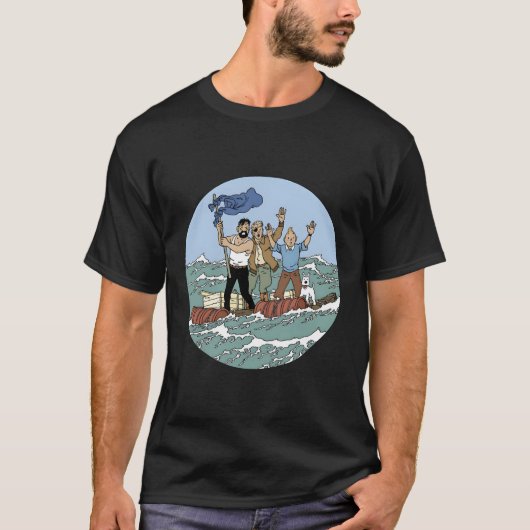 Tin-Tin Zee Adventure met Captain Haddock T-shirt (Voorkant)