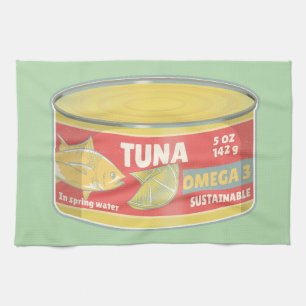 Tin tonijn Ingeblikte vis retro Theedoek