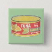 Tin tonijn Ingeblikte vis retro Vierkante Button 5,1 Cm (Voorkant)
