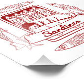 Tin van sardines foto afdruk (Hoek)