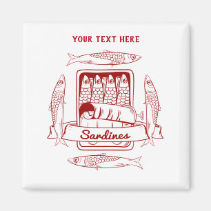 Tin van sardines magneet