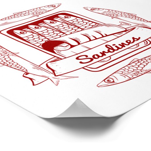 Tin van sardines poster (Hoek)