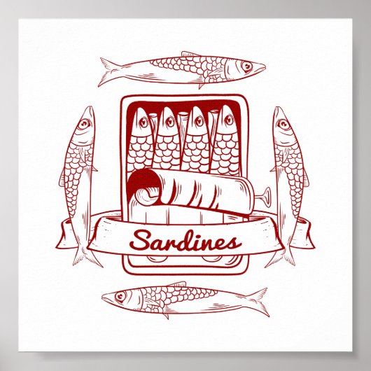 Tin van sardines poster (Voorkant)