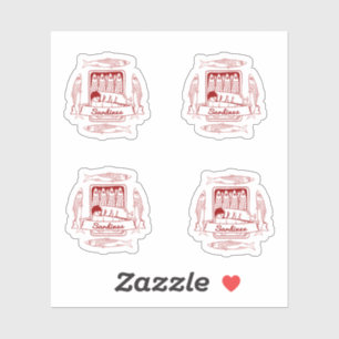 Tin van sardines voor de pop sticker