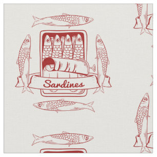 Tin van sardines voor de pop stof