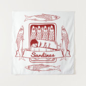 Tin van sardines wandkleed (Voorkant)
