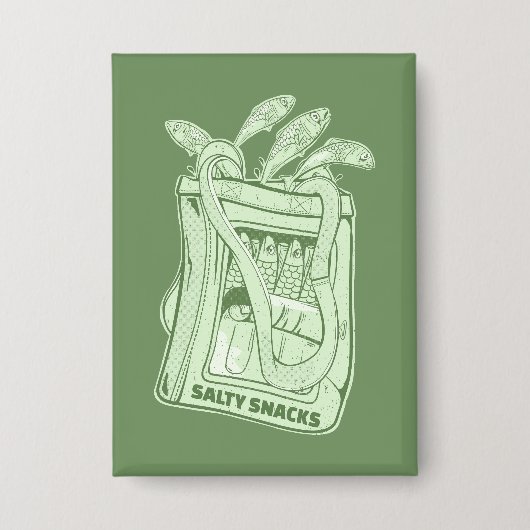 Tin van sardines zoute snack button (Voorkant)