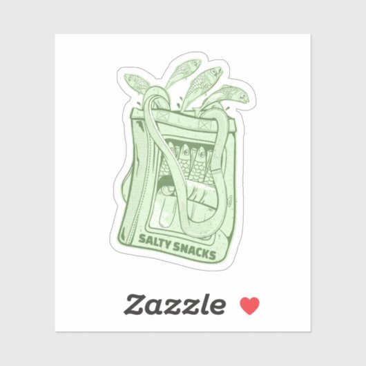 Tin van sardines zoute snack sticker (Vel)