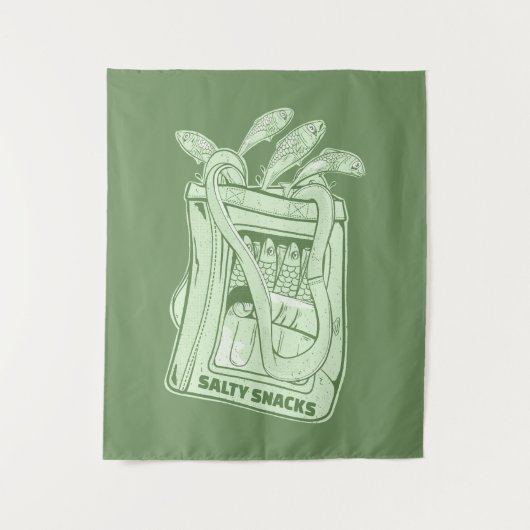 Tin van sardines zoute snack wandkleed (Voorkant)