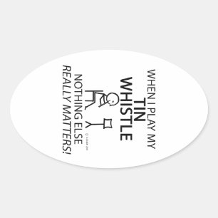 Tin Whistle niets anders telt Ovale Sticker