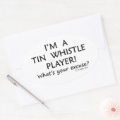 Tin Whistle Player Ovale Sticker (Envelop)