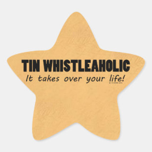 Tin Whistleaholic Life Star-Sticker Ster Sticker