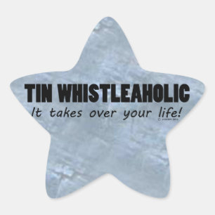 Tin Whistleaholic Life Star-Sticker Ster Sticker