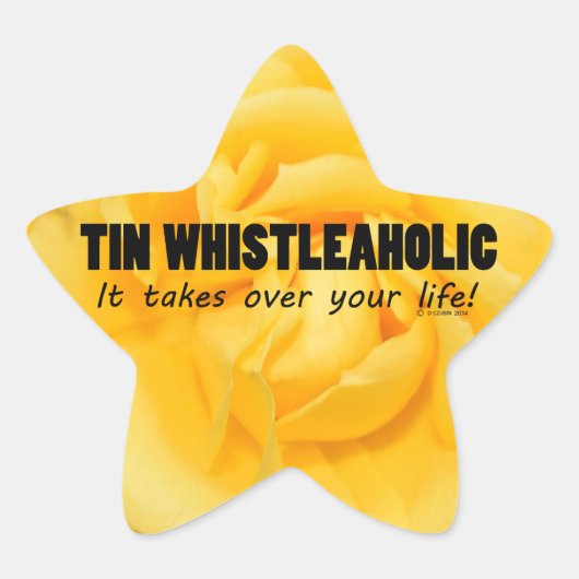 Tin Whistleaholic Life Star-Sticker Ster Sticker (Voorkant)