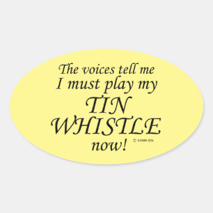 Tin Whistler Voices Dit Doit Jouer Oval Sticker