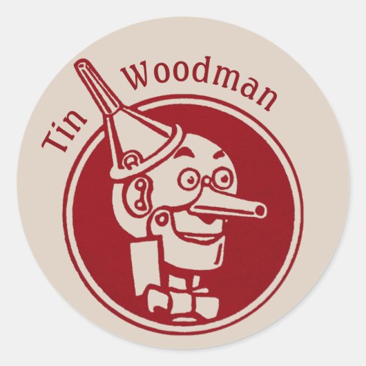 Tin Woodman (Tin Man) Face CC0897 Wonderful Wizard Ronde Sticker (Voorkant)