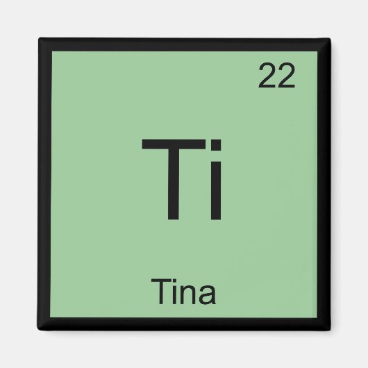 Tina Name Chemistry Element Periodic Table Magneet (Voorkant)