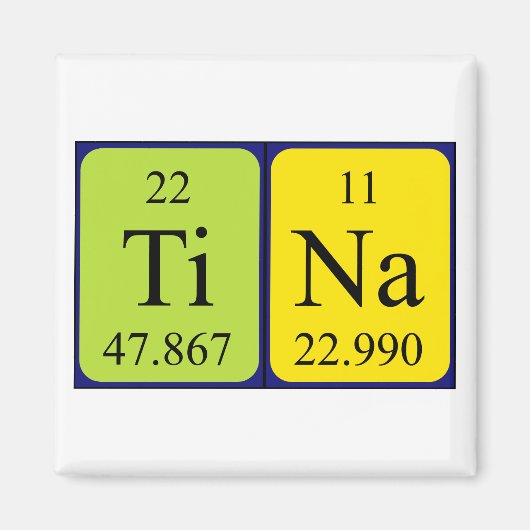 Tina periodieke table name magnet magneet (Voorkant)