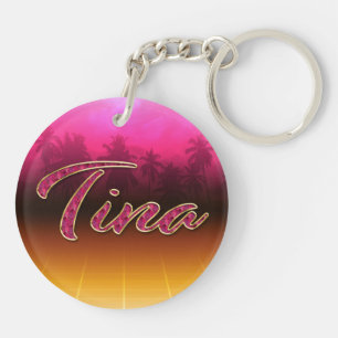 Tina Prénom Golden pink Porte-clés