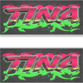 Tina Prénom Nom Graffiti Autocollants (Devant)