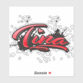 Tina red Heart Graffiti Aufkleber Sticker (Vel)