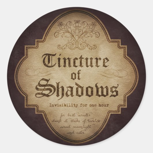 Tinctuur van Shadows Apothecary Ronde Sticker (Voorkant)