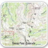 Tincup Pass Colorado Topo Sticker (Voorkant)