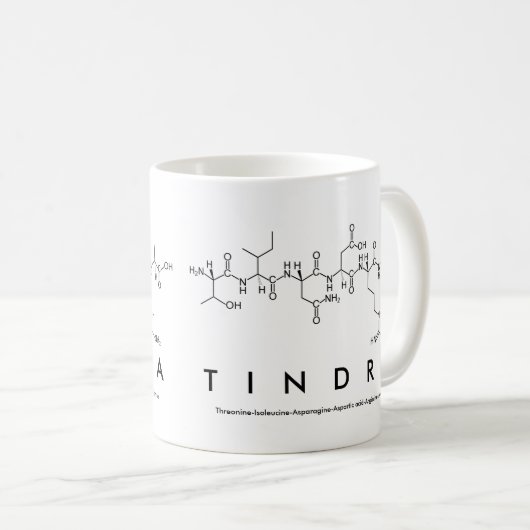 Tindra peptide nom mug (Devant droit)