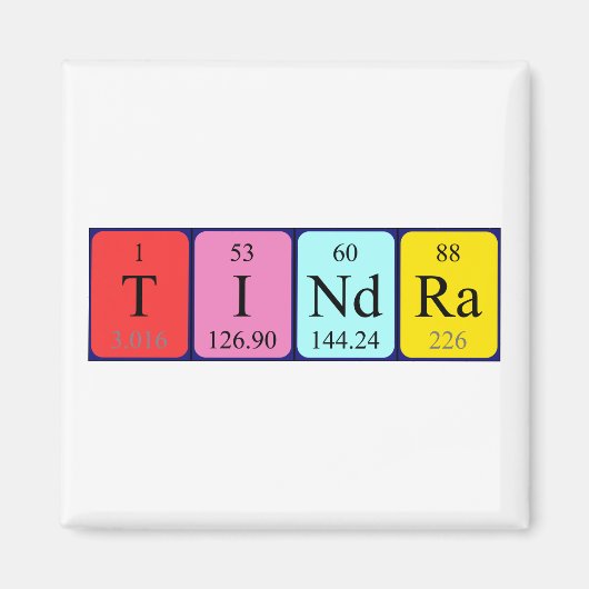 Tindra periodiek table name magnet magneet (Voorkant)