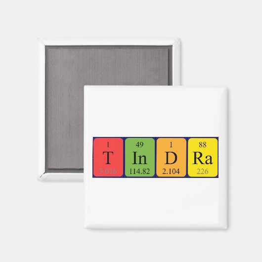 Tindra periodiek table name magnet magneet (Voorkant / Achterkant)
