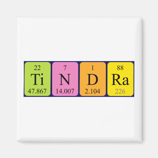 Tindra periodiek table name magnet magneet (Voorkant)