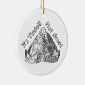 Tinfoil Pet Tijd Keramisch Ornament (Rechts)