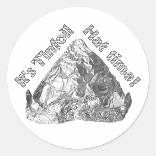 Tinfoil Pet Tijd Ronde Sticker (Voorkant)