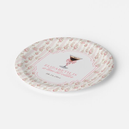 'Tini Beet Oudere Espresso Martini Coquette Verjaa Papieren Bordje (Gekanteld)