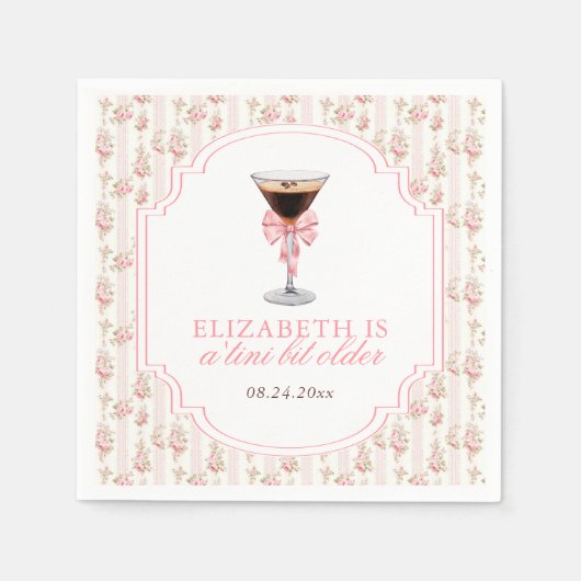 'Tini Beet Oudere Espresso Martini Coquette Verjaa Servet (Voorkant)