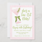 Tini Beetje ouder, Martini Roze & Groene Verjaarda Kaart (Voorkant)