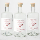 Tini beetje oudere boog Cherry Martini Verjaardag  Likeurfles Etiket (Flessen)