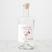 Tini beetje oudere boog Cherry Martini Verjaardag  Likeurfles Etiket (Voorkant)