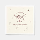 Tini beetje oudere eigenzinnige hand getrokken ver servet (Voorkant)