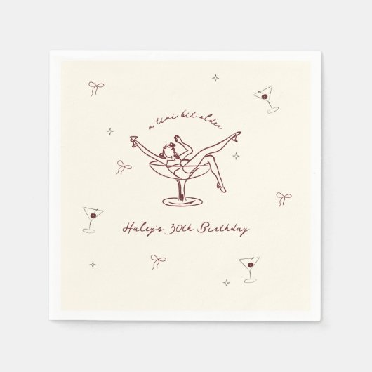 Tini beetje oudere eigenzinnige hand getrokken ver servet (Voorkant)