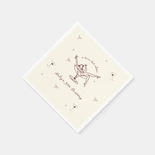 Tini beetje oudere eigenzinnige hand getrokken ver servet (Hoek)