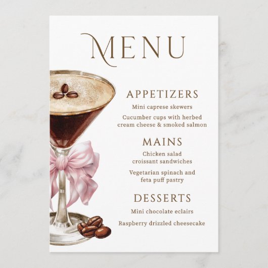 Tini Bit Ancien Espresso Martini Menu Anniversaire (Devant)