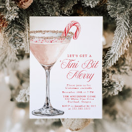 ‘Tini Bit Merry Candy Cane Martini Christmas Party Kaart