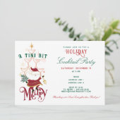 Tini Bit Merry Martini Office Christmas Cocktail Kaart (Staand voorkant)