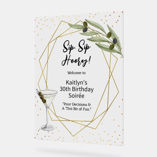 Tini Bit Of Fun Martini Soirée Welcome Sign (Angle)
