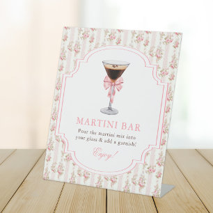 'Tini Bit Older Espresso Martini Bar Coquette Reclamebord Met Voetstuk